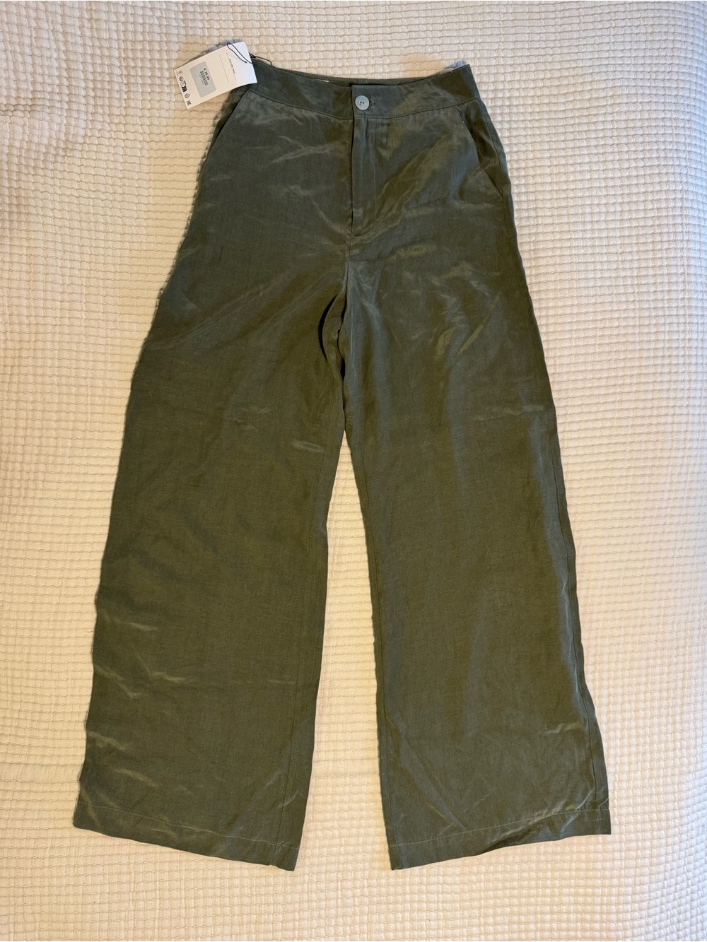 ZARA Olive Wide-Leg Pants